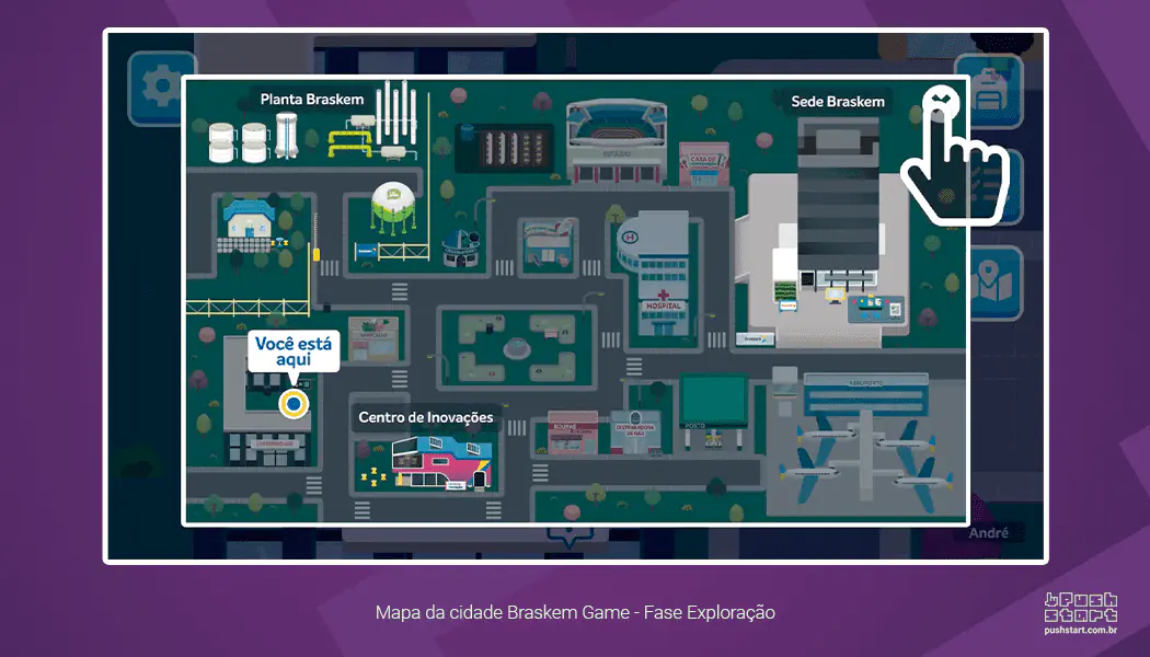 Mapa da cidade Braskem Game - Fase Exploração